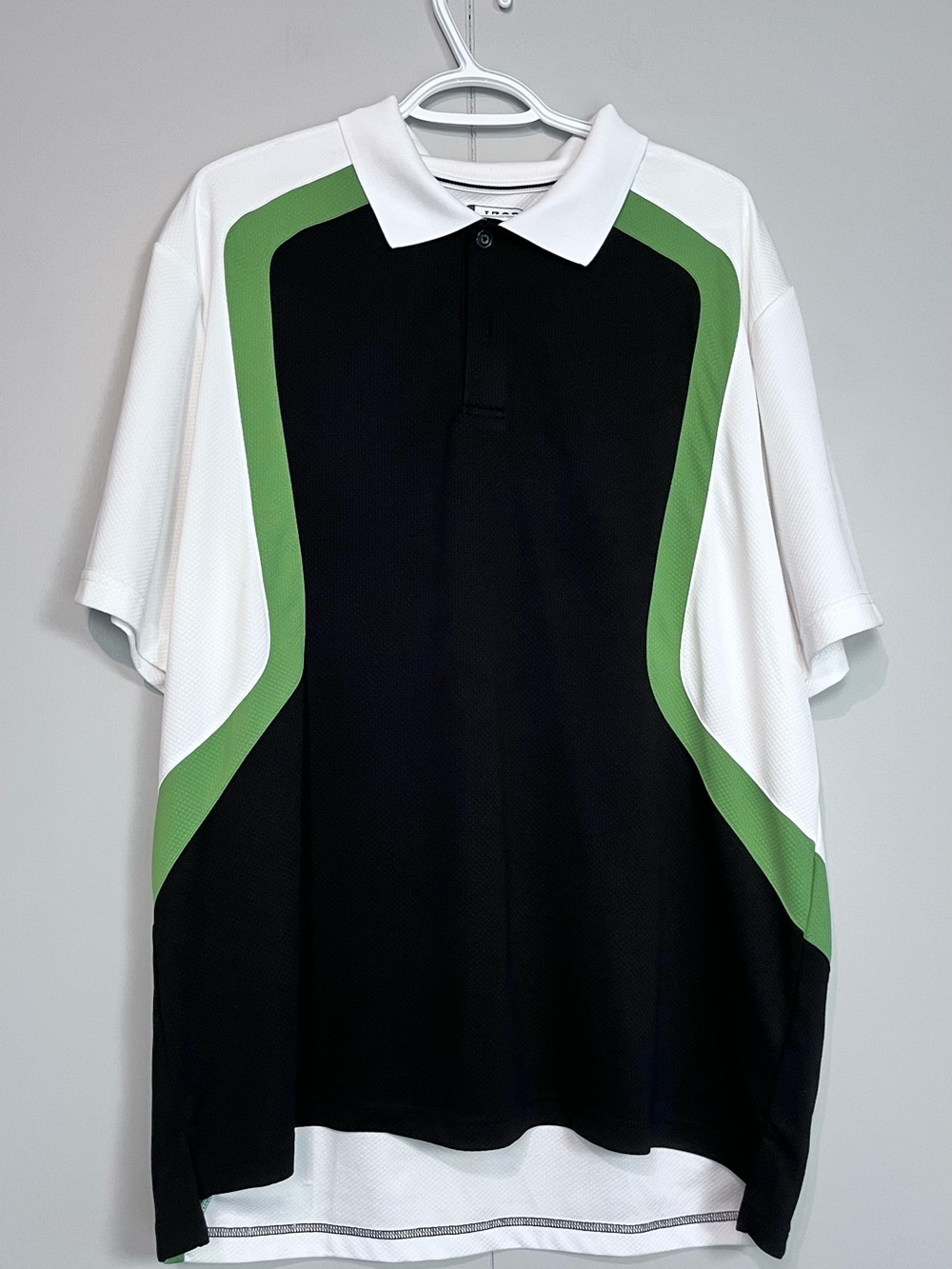 IZOD XFG Cool FX Golf Polo Shirt XL Black White Green Performance
